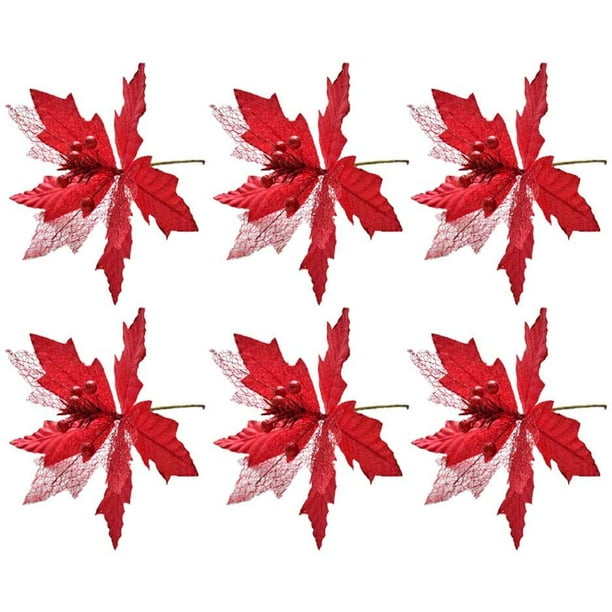 Christmas Artificial Flowers,Silk Glitter Poinsettia Pinecone Bouquet Stem Xmas Tree Ornaments,Faux Poinsettia Picks DIY Flower Centerpiece Arrangement Props Christmas Home Wedding Hotel Party Decor Christmas Artificial Flowers,Silk Glitter Poinsettia Pinecone Bouquet Stem Xmas Tree Ornaments,Faux Poinsettia Picks DIY Flower Centerpiece Arrangement Props Christmas Home Wedding Hotel Party Decor